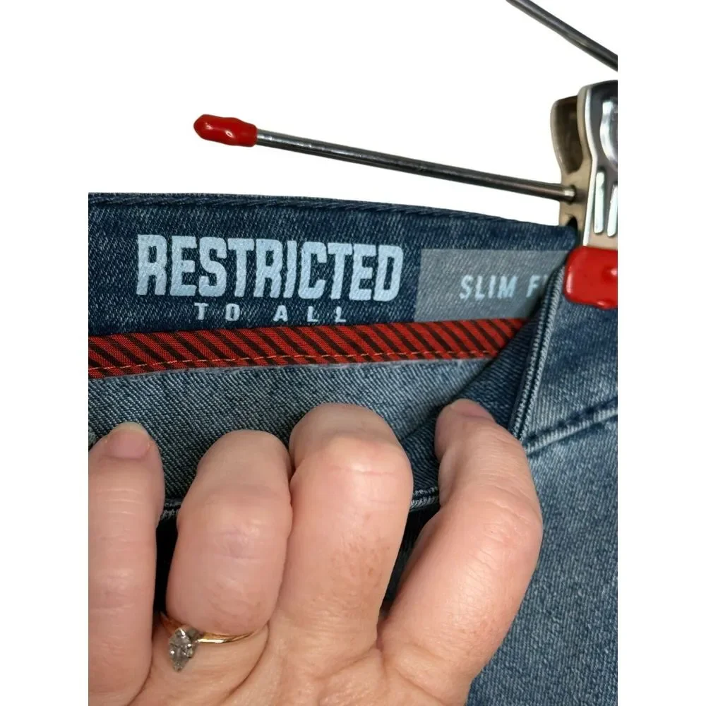 Restricted to All Men's Jeans Slim Fit Mid-Rise Skinny Stretch Denim Blue Sz. 30